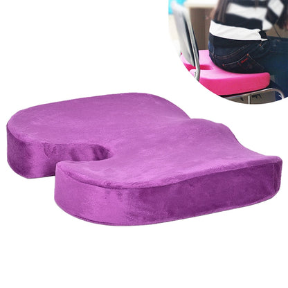 ELECTROPRIME W-shaped Rebound Memory Foam Anti-Hemorrhoids Car Health Buttock Cushion, Size: 45x35x7cm(Purple)