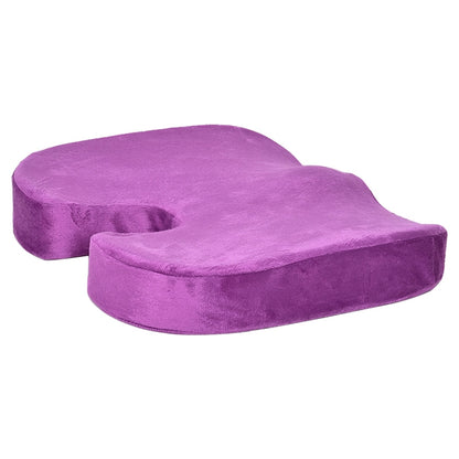 ELECTROPRIME W-shaped Rebound Memory Foam Anti-Hemorrhoids Car Health Buttock Cushion, Size: 45x35x7cm(Purple)