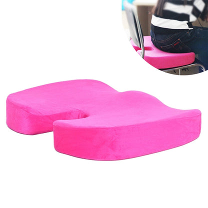 ELECTROPRIME W-shaped Rebound Memory Foam Anti-Hemorrhoids Car Health Buttock Cushion, Size: 45x35x7cm(Rose Red)