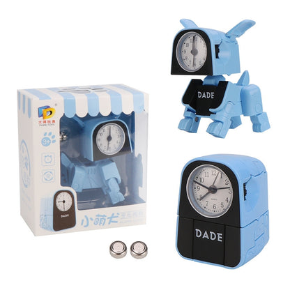 ELECTROPRIME Mini Manual Child Deformation Alarm Clock Robot Toy (Blue)