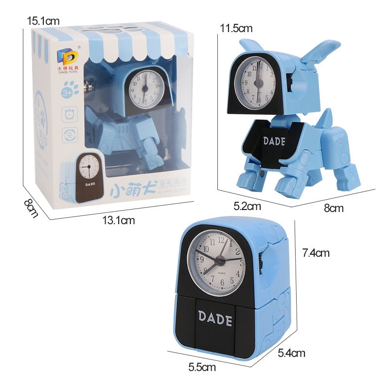 ELECTROPRIME Mini Manual Child Deformation Alarm Clock Robot Toy (Blue)