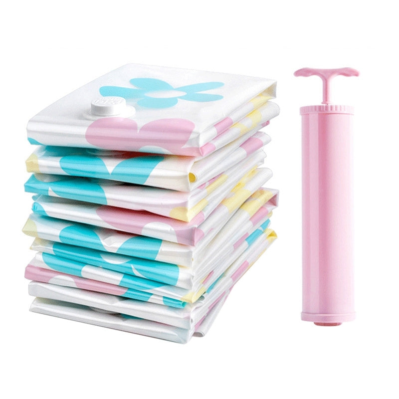ELECTROPRIME 11 PCS Space Saving Sunflowers Pattern Vacuum Storage Bag, Thinken Quilts Clothing Vacuum Seal Storage Bag with a Hand Pump, Including: 3 PCS 80*100 cm?2 PCS 60*80 cm, 3 PCS 50*70 cm, 2 PCS 40*60 cm