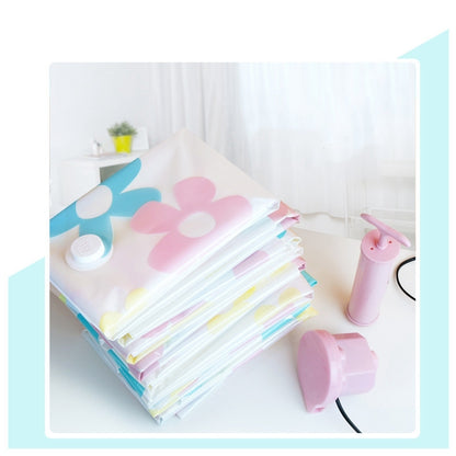 ELECTROPRIME 11 PCS Space Saving Sunflowers Pattern Vacuum Storage Bag, Thinken Quilts Clothing Vacuum Seal Storage Bag with a Hand Pump, Including: 3 PCS 80*100 cm?2 PCS 60*80 cm, 3 PCS 50*70 cm, 2 PCS 40*60 cm