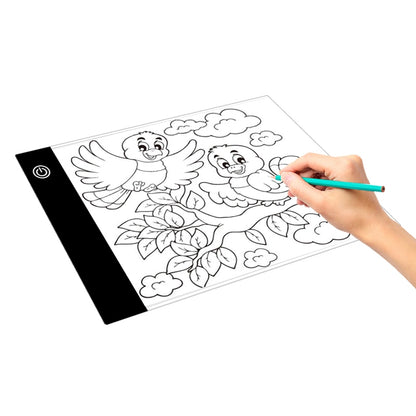 ELECTROPRIME A5 Size Ultra-thin USB Three Level of Brightness Dimmable Acrylic Copy Boards Anime Sketch Drawing Sketchpad, with USB Cable & Plug