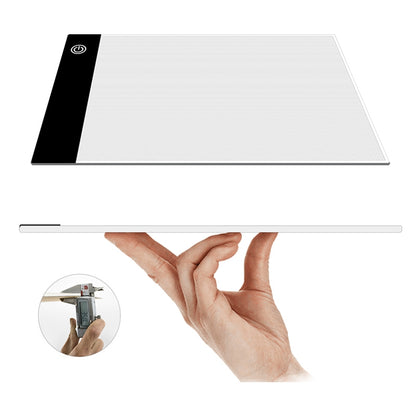 ELECTROPRIME A5 Size Ultra-thin USB Three Level of Brightness Dimmable Acrylic Copy Boards Anime Sketch Drawing Sketchpad, with USB Cable & Plug