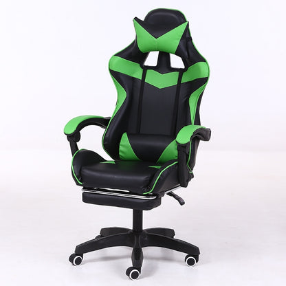 ELECTROPRIME Computer Office Chair Home Gaming Chair Lifted Rotating Lounge Chair with Footrest / Nylon Feet (Green)