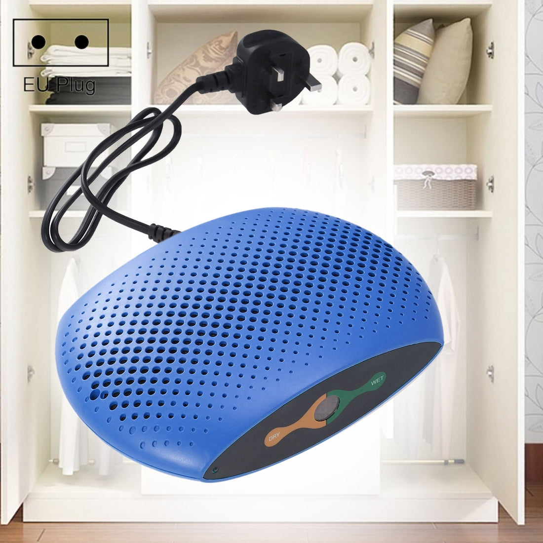 ELECTROPRIME INVITOP Portable Household Wardrobe Piano Moisture-proof Dehumidifier Air Moisturizing Dryer Moisture Absorber, EU Plug (Blue)