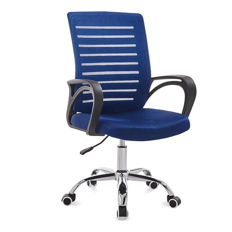 ELECTROPRIME 9050 Computer Chair Office Chair Home Back Chair Comfortable Black Frame Simple Desk Chair (Blue)
