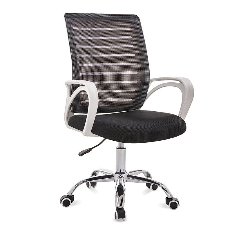 ELECTROPRIME 9050 Computer Chair Office Chair Home Back Chair Comfortable White Frame Simple Desk Chair (Black)