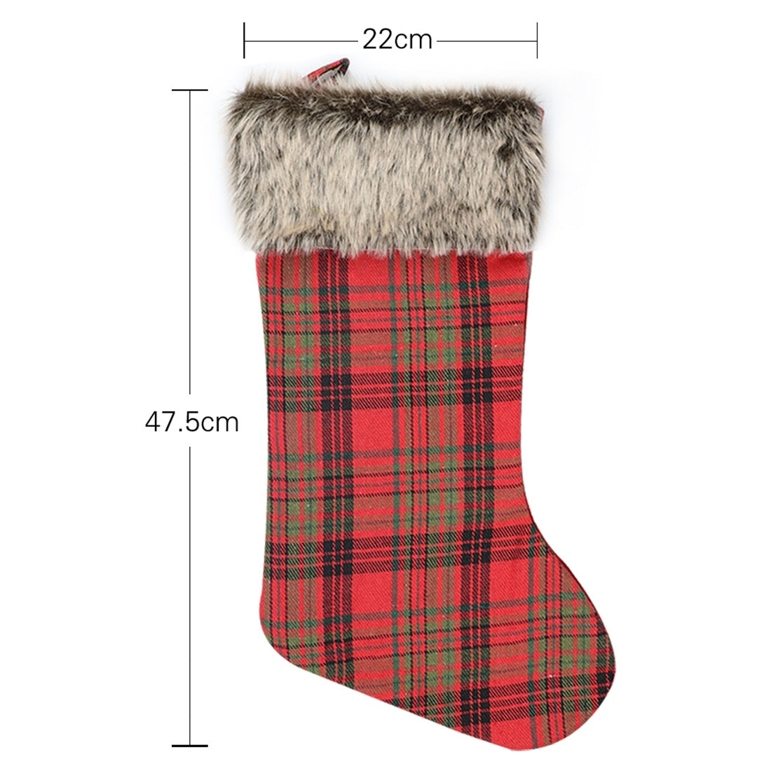 ELECTROPRIME CX20201 Christmas Grid Plush Sock Gift Bag Christmas Tree Pendant Decoration
