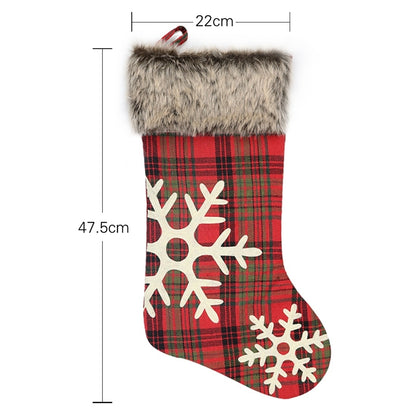 ELECTROPRIME CX20202 Christmas Snowflake Plush Sock Gift Bag Christmas Tree Pendant Decoration