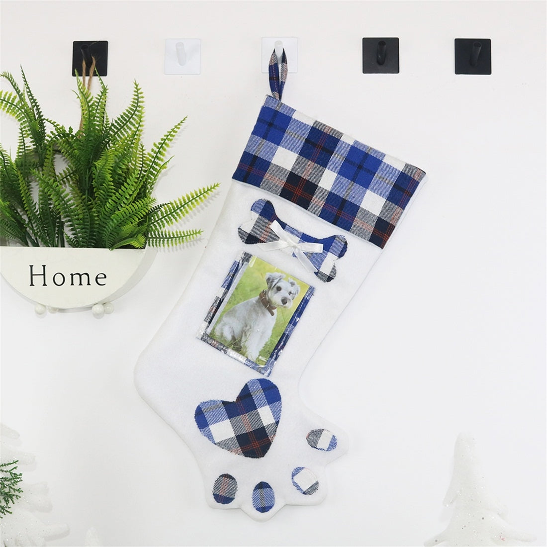 ELECTROPRIME CX20203 Creative Dog Paw Christmas Sock Gift Bag Christmas Tree Pendant Decoration(Blue)
