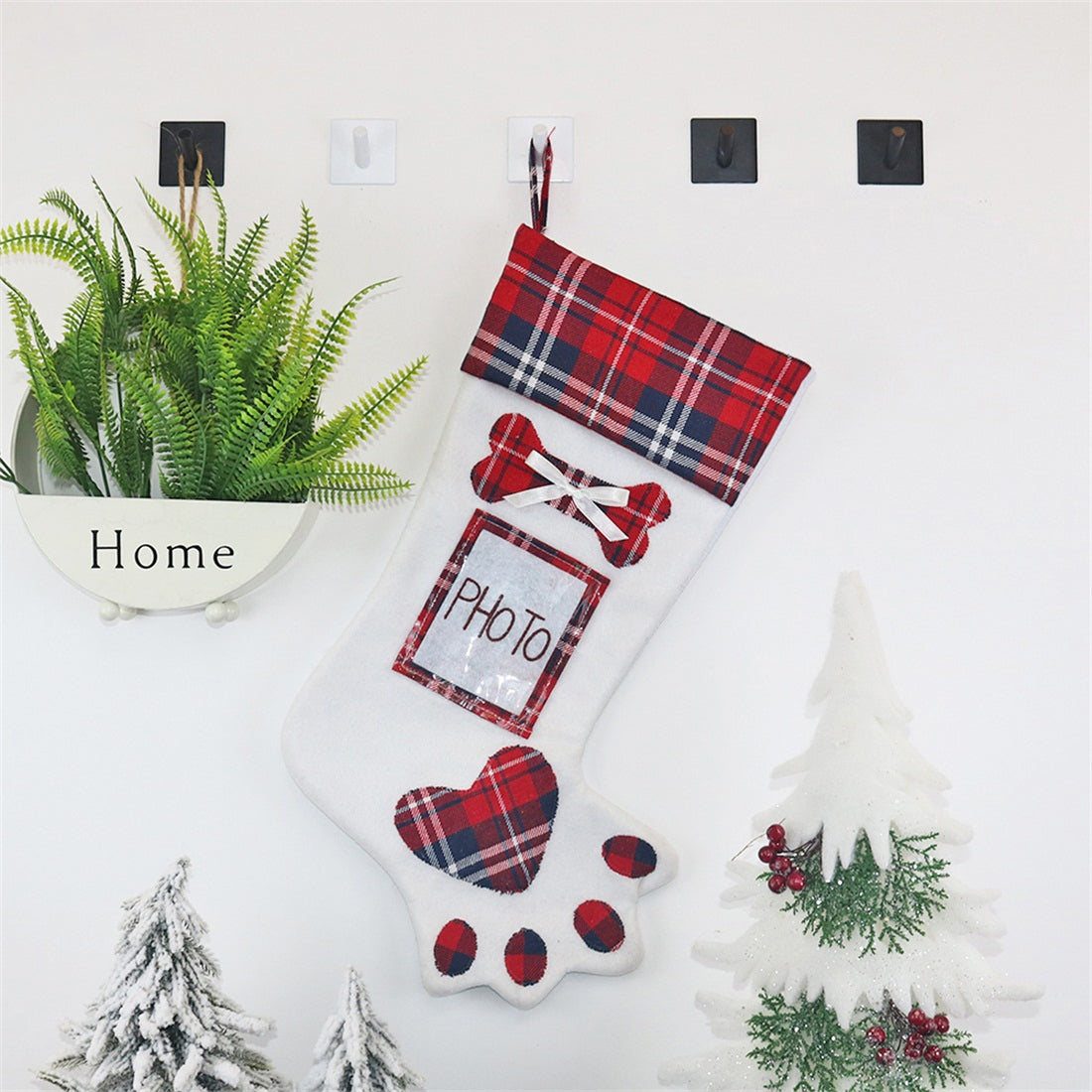 ELECTROPRIME CX20203 Creative Dog Paw Christmas Sock Gift Bag Christmas Tree Pendant Decoration(Red)