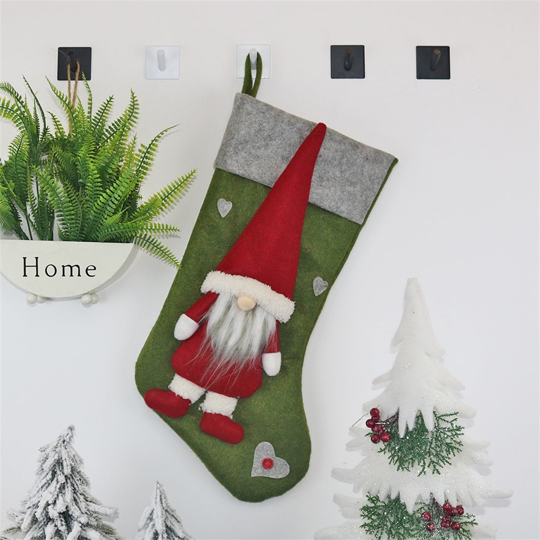 ELECTROPRIME CX20204 Faceless Doll Christmas Sock Gift Bag Christmas Tree Pendant Decoration(Green)