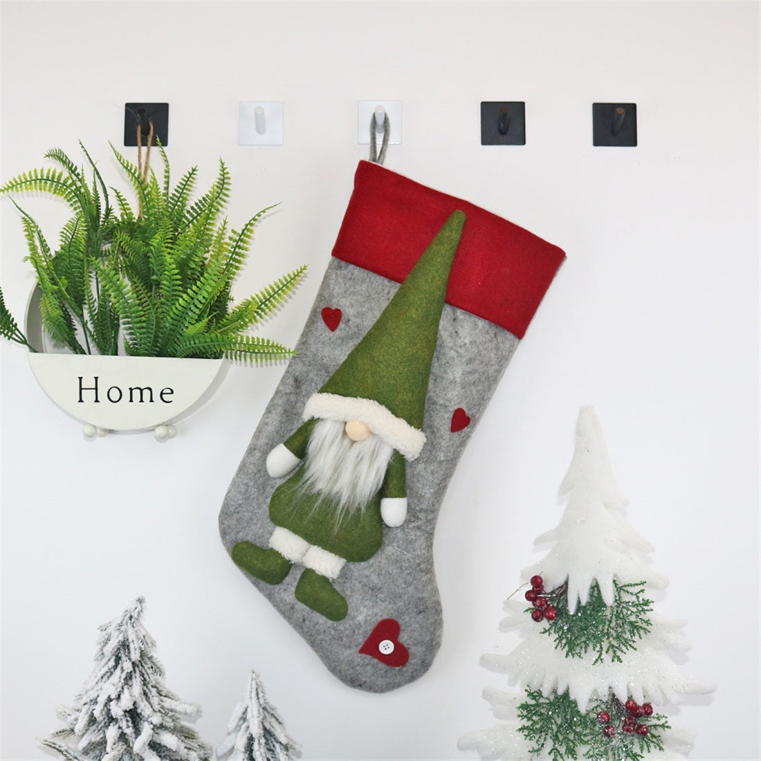 ELECTROPRIME CX20204 Faceless Doll Christmas Sock Gift Bag Christmas Tree Pendant Decoration(Grey)