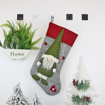 ELECTROPRIME CX20204 Faceless Doll Christmas Sock Gift Bag Christmas Tree Pendant Decoration(Grey)