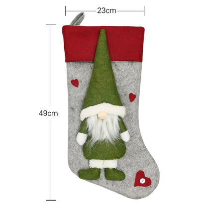 ELECTROPRIME CX20204 Faceless Doll Christmas Sock Gift Bag Christmas Tree Pendant Decoration(Grey)