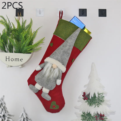 ELECTROPRIME CX20204 Faceless Doll Christmas Sock Gift Bag Christmas Tree Pendant Decoration(Red)