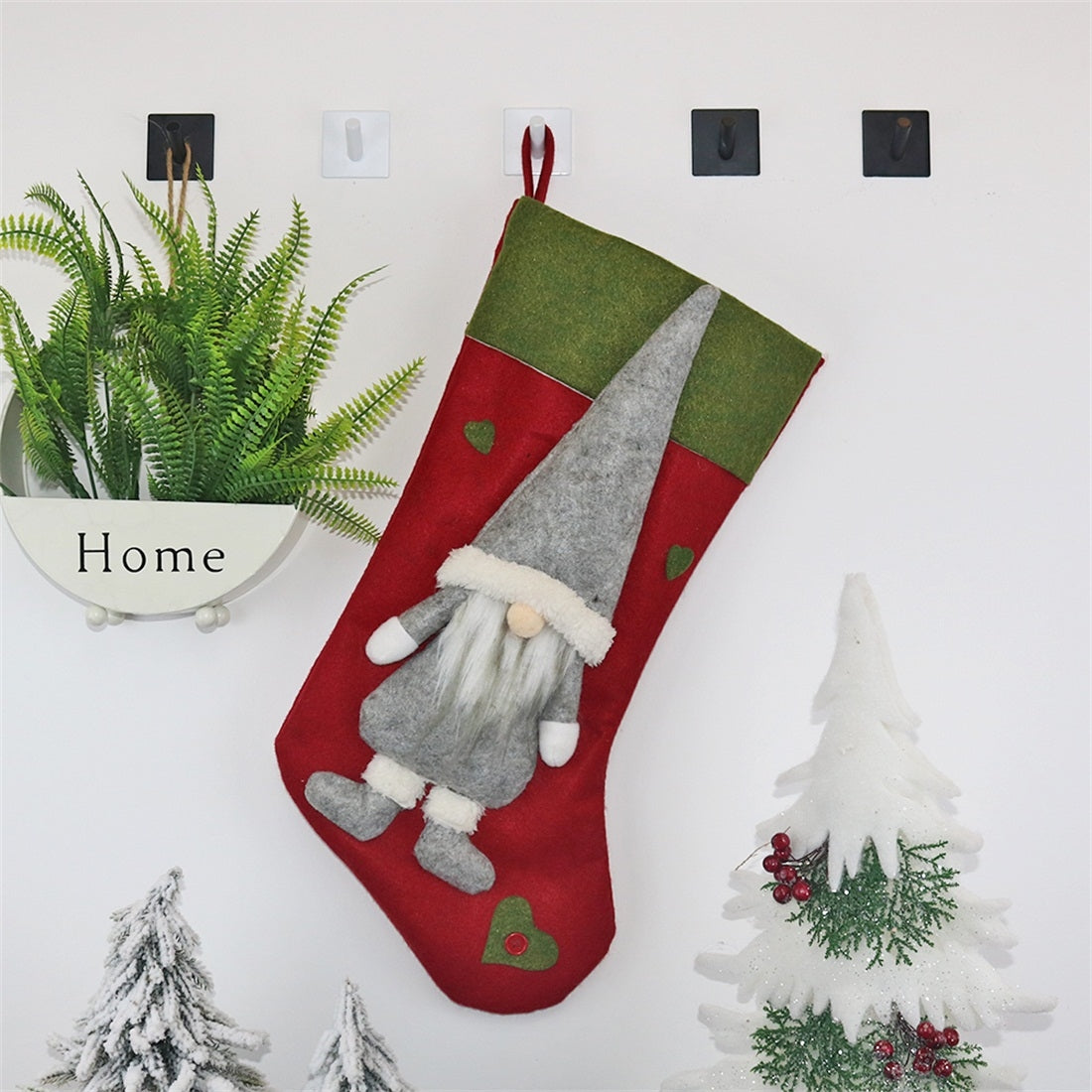 ELECTROPRIME CX20204 Faceless Doll Christmas Sock Gift Bag Christmas Tree Pendant Decoration(Red)