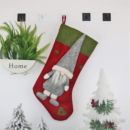 ELECTROPRIME CX20204 Faceless Doll Christmas Sock Gift Bag Christmas Tree Pendant Decoration(Red)