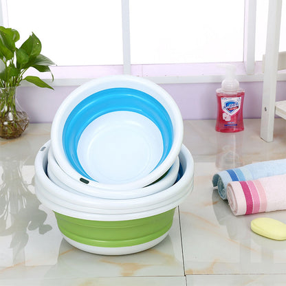 ELECTROPRIME Home Portable Environmental Silicone Travel Folding Wash Basin, Size: M