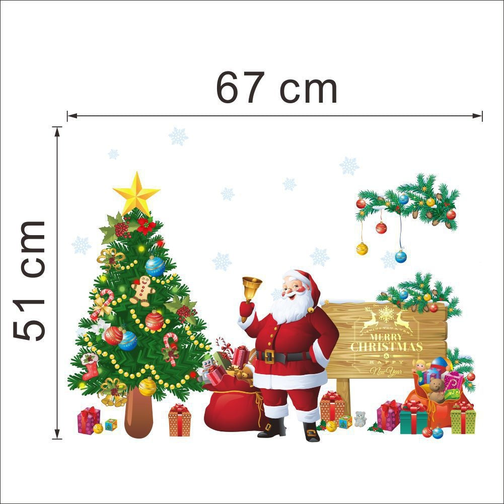 ELECTROPRIME Christmas Tree Santa Claus Living Room Bedroom Removable Wall Sticker Decoration