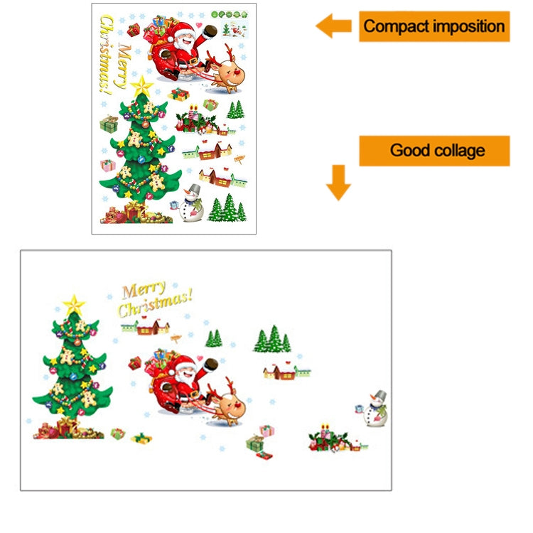 ELECTROPRIME Christmas Tree Sleigh Santa Claus Window Glass Door Removable Christmas Wall Sticker Decoration