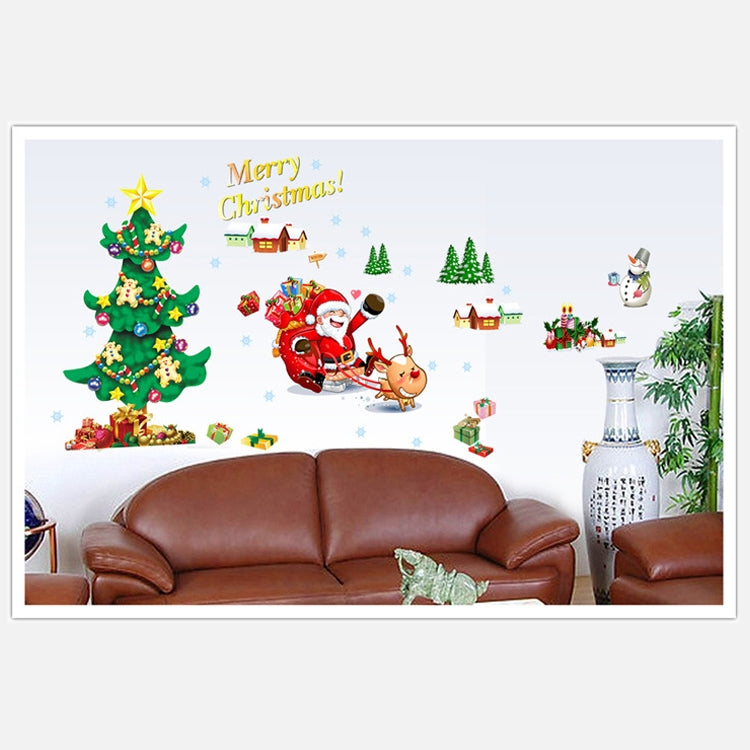ELECTROPRIME Christmas Tree Sleigh Santa Claus Window Glass Door Removable Christmas Wall Sticker Decoration