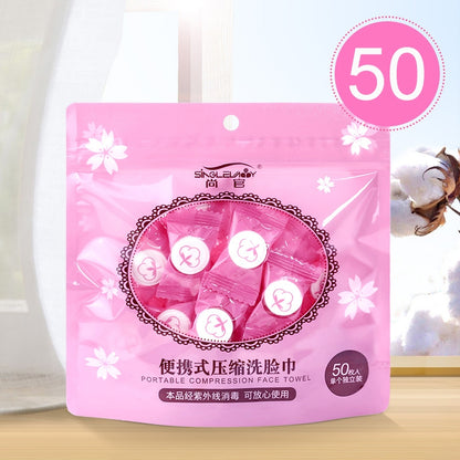 ELECTROPRIME 50 PCS Candy Style Portable Disposable Travel Cotton Towel, Size: 22*20cm