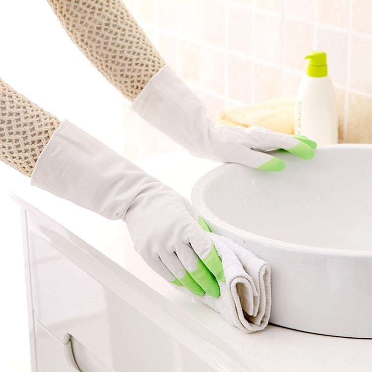 ELECTROPRIME 5 Pairs Sale Shark Housework Cleaning PVC Latex Gloves Waterproof Thicken Laundry Washing Gloves (Green)