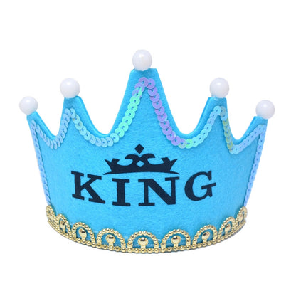 ELECTROPRIME Exquisite Non-woven Fabric Children Birthday Party LED Luminous Hairband Decorative Hat, Size: 12*10.5cm, Random Color Delivery