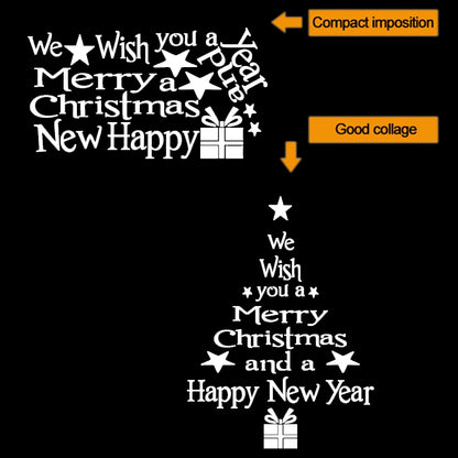 ELECTROPRIME Blessing Christmas Tree Living Room Window Glass Door Removable Christmas Wall Sticker Decoration(White)