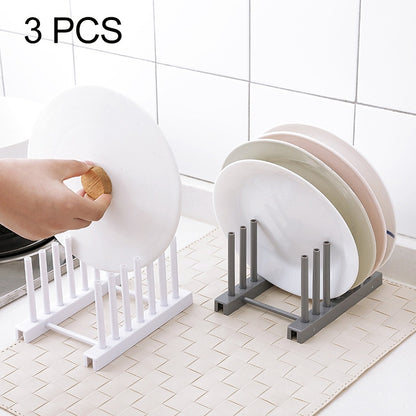 ELECTROPRIME 3 PCS Multi-function Kitchen Removable Plastic House Dish Rack Shelves, Random Color Delivery