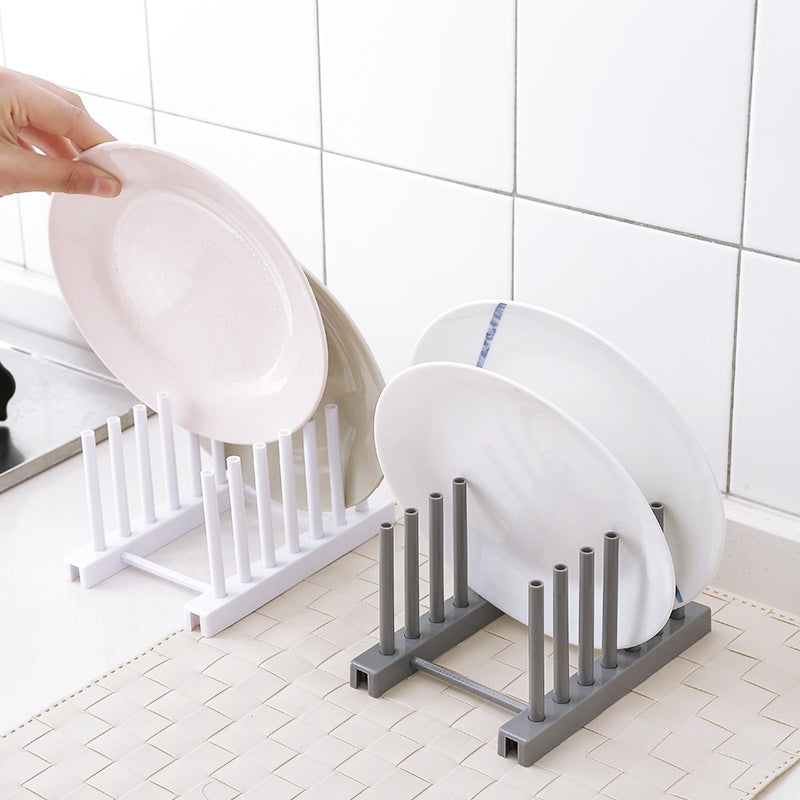 ELECTROPRIME 3 PCS Multi-function Kitchen Removable Plastic House Dish Rack Shelves, Random Color Delivery