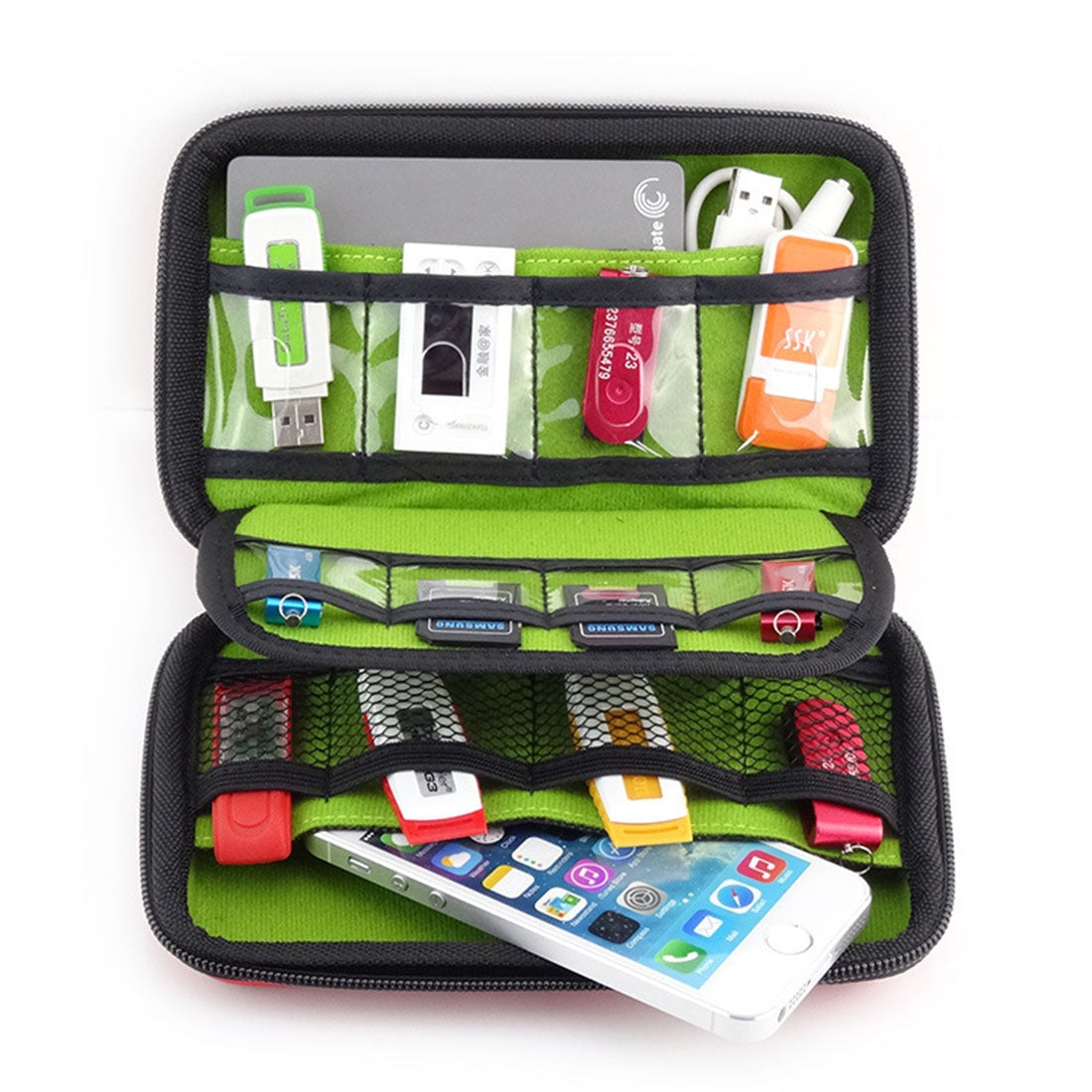 ELECTROPRIME Portable Multi-function EVA Material Digital Device Travel Storage Bag for Phone / Power Bank / USB Disk / SD Disk / PSP Console, Internal Size: 16.5*9.5*3.8cm(Blue)