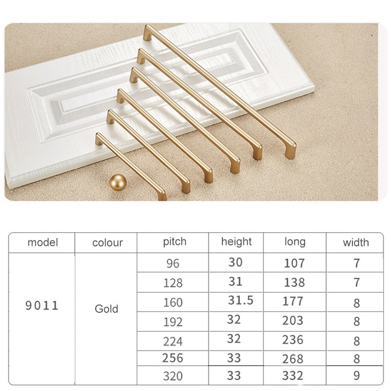 ELECTROPRIME 9011-96 Modern Simple Cabinet Door Handle Drawer Wardrobe Zinc Alloy Handle (Gold)