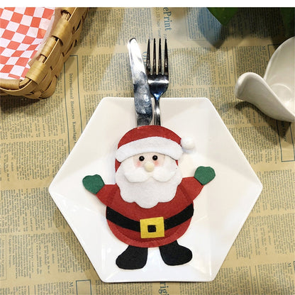 ELECTROPRIME Santa Claus Pattern Tableware Knife Fork Pocket Cover Bag Christmas Decoration