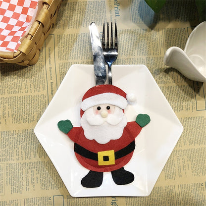ELECTROPRIME Santa Claus Pattern Tableware Knife Fork Pocket Cover Bag Christmas Decoration
