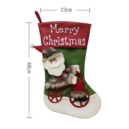 ELECTROPRIME CX192019 Santa Claus Pattern Christmas Sock Gift Bag Christmas Tree Pendant Decoration