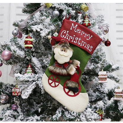 ELECTROPRIME CX192019 Santa Claus Pattern Christmas Sock Gift Bag Christmas Tree Pendant Decoration