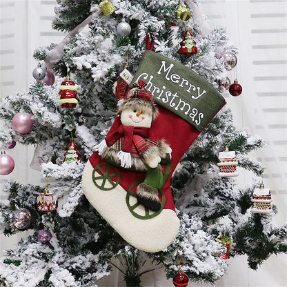 ELECTROPRIME CX192019 Snowman Pattern Christmas Sock Gift Bag Christmas Tree Pendant Decoration