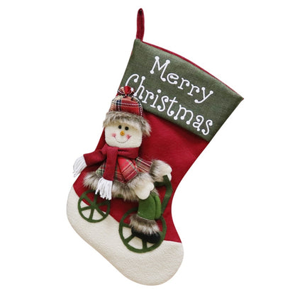 ELECTROPRIME CX192019 Snowman Pattern Christmas Sock Gift Bag Christmas Tree Pendant Decoration