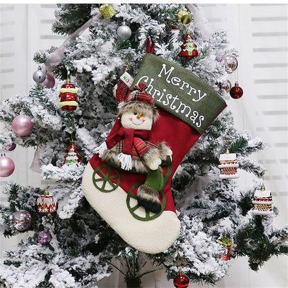 ELECTROPRIME CX192019 Snowman Pattern Christmas Sock Gift Bag Christmas Tree Pendant Decoration