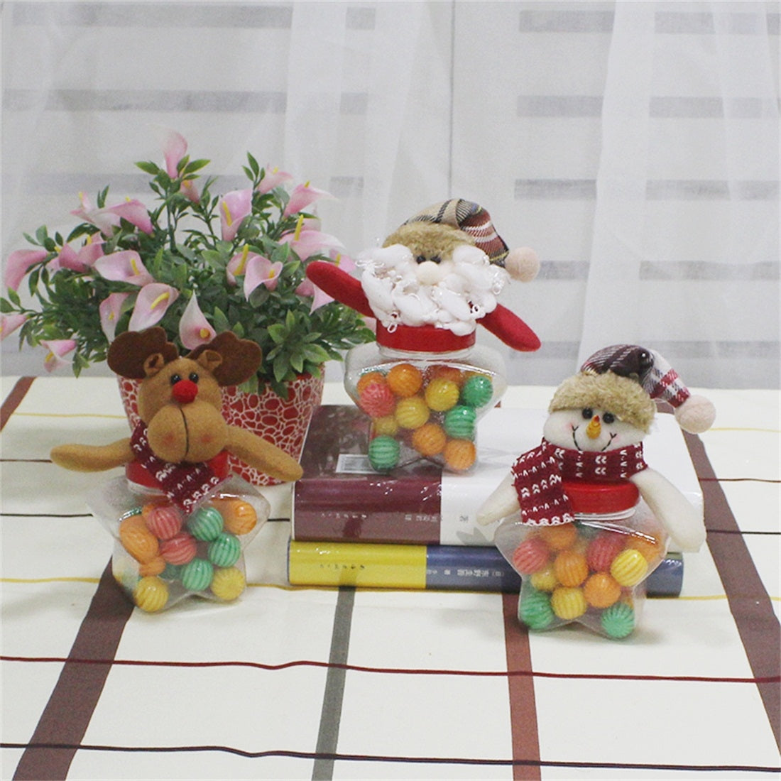ELECTROPRIME Star Shape Snowman Candy Jar Christmas Decoration