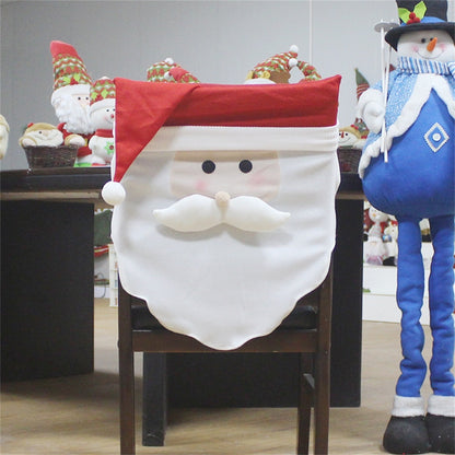ELECTROPRIME Santa Claus Pattern Dinner Table Chair Cover Christmas Decoration