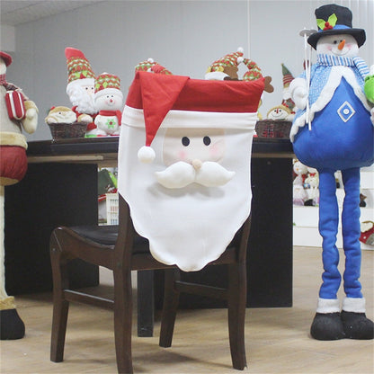 ELECTROPRIME Santa Claus Pattern Dinner Table Chair Cover Christmas Decoration