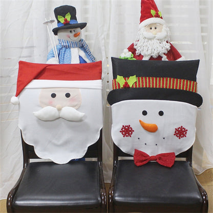 ELECTROPRIME Santa Claus Pattern Dinner Table Chair Cover Christmas Decoration