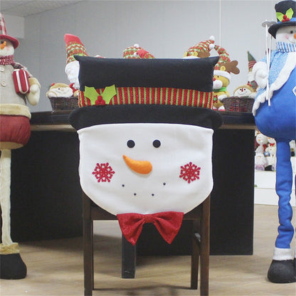 ELECTROPRIME Snowman Pattern Dinner Table Chair Cover Christmas Decoration