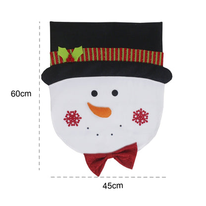 ELECTROPRIME Snowman Pattern Dinner Table Chair Cover Christmas Decoration