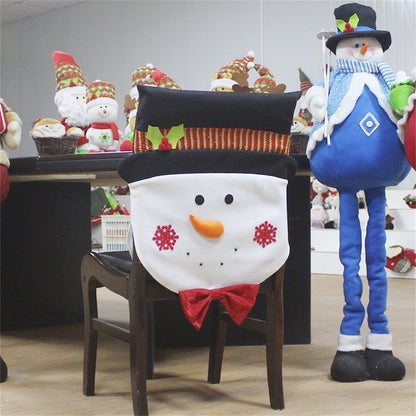 ELECTROPRIME Snowman Pattern Dinner Table Chair Cover Christmas Decoration
